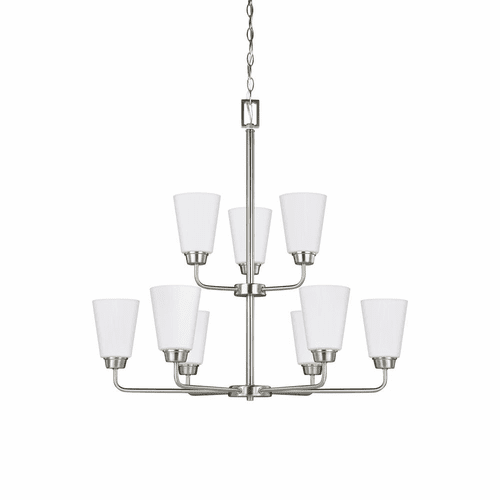 Sea Gull Kerrville 9-LT Chandelier - Brushed Nickel - 3115209-962