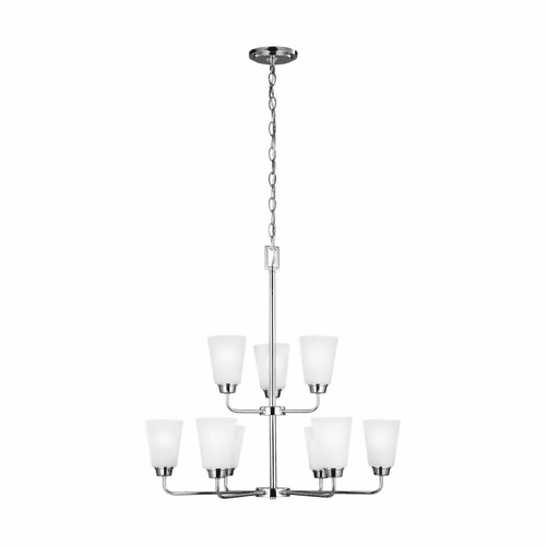 Sea Gull Kerrville 9-LT Chandelier - Chrome - 3115209-05