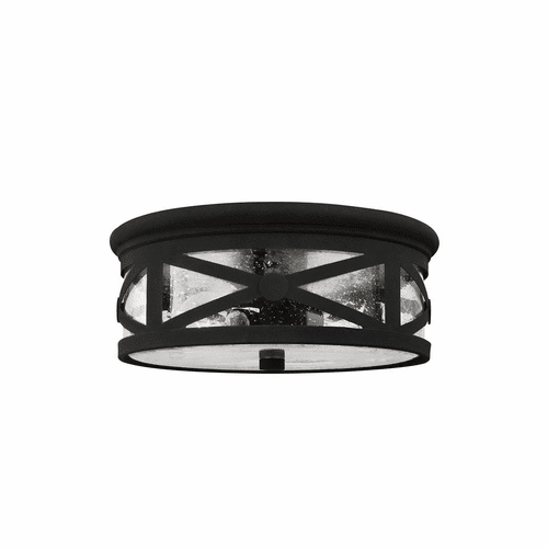 Sea Gull Lakeview 2-LT Outdoor Ceiling Flush Mount - Black - 7821402-12