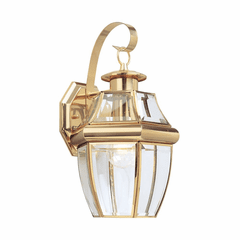 Sea Gull Lancaster 1-LT Outdoor Wall Lantern - Polished Brass - 8067-02