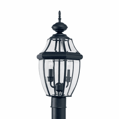 Sea Gull Lancaster 2-LT Outdoor Post Lantern - Black - 8229-12