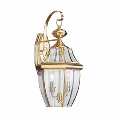 Sea Gull Lancaster 2-LT Outdoor Wall Lantern - Polished Brass - 8039-02 Sea Gull Lancaster 2-LT Outdoor Wall Lantern - Polished Brass - 8039-02
