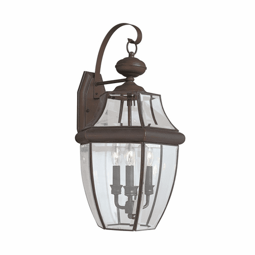 Sea Gull Lancaster 3-LT Outdoor Wall Lantern - Antique Bronze - 8040-71