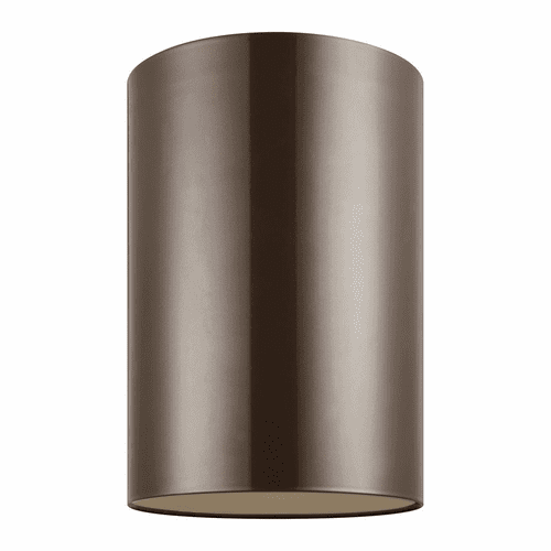 Sea Gull Large LED Cylinder Outdoor Ceiling Flush Mount - Bronze - 7813997S-10
