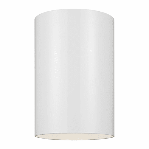 Sea Gull Large LED Cylinder Outdoor Ceiling Flush Mount - White - 7813997S-15