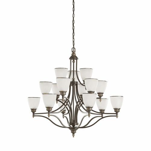 Sea Gull Laurel Leaf 15-LT Chandelier - Estate Bronze - 31352EN3-708