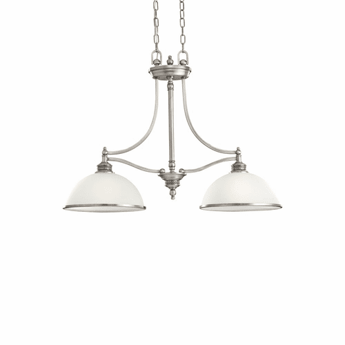 Sea Gull Laurel Leaf 2-LT Island Pendant - Antique Brushed Nickel - 66350-965