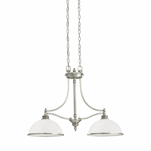 Sea Gull Laurel Leaf 2-LT Island Pendant - Antique Brushed Nickel - 66350EN3-965