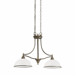 Sea Gull Laurel Leaf 2-LT Island Pendant - Estate Bronze - 66350EN3-708