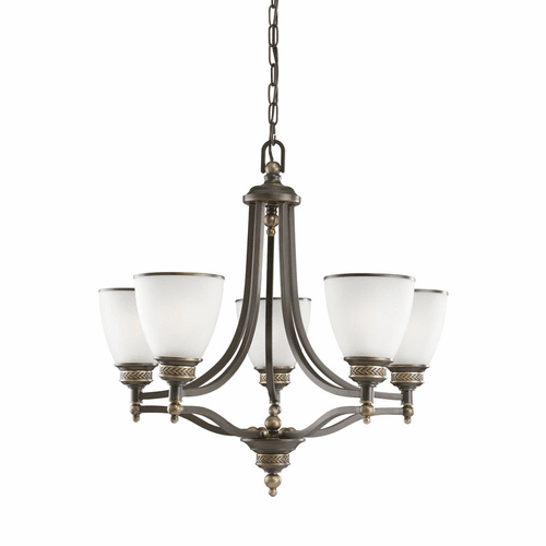 Sea Gull Laurel Leaf 5-LT Chandelier - Estate Bronze - 31350EN3-708
