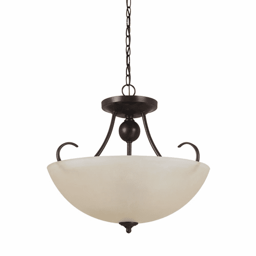 Sea Gull Lemont 3-LT Semi-Flush Convertible Pendant - Burnt Sienna - 77316EN3-710