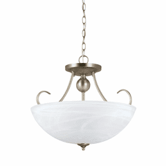 Sea Gull Lemont 3-LT Semi-Flush Convertible Pendant - Nickel - 77316EN3-965
