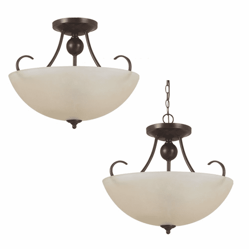 Sea Gull Lemont 3-LT Semi-Flush Convertible Pendant - Sienna - 77316-710