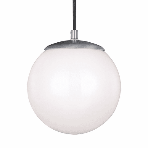 Sea Gull Leo - Hanging Globe 1-LT Pendant - Satin Aluminum - 6018-04
