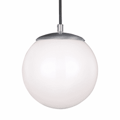 Sea Gull Leo - Hanging Globe 1-LT Pendant - Satin Aluminum - 6018-04 Sea Gull Leo - Hanging Globe 1-LT Pendant - Satin Aluminum - 6018-04