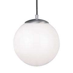 Sea Gull Leo - Hanging Globe 1-LT Pendant - Satin Aluminum - 6020-04 Sea Gull Leo - Hanging Globe 1-LT Pendant - Satin Aluminum - 6020-04