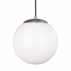Sea Gull Leo - Hanging Globe 1-LT Pendant - Satin Aluminum - 6022-04