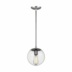 Sea Gull Leo - Hanging Globe 1-LT Pendant - Satin Aluminum - 6501801-04