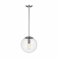 Sea Gull Leo - Hanging Globe 1-LT Pendant - Satin Aluminum - 6701801-04
