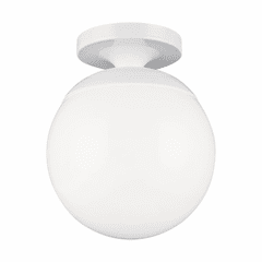 Sea Gull Leo - Hanging Globe 1-LT Wall/Ceiling Semi-Flush Mount - White - 7518-15