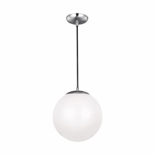 Sea Gull Leo - Hanging Globe Extra Large LED Pendant - Satin Aluminum - 602493S-04