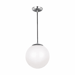 Sea Gull Leo - Hanging Globe Extra Large LED Pendant - Satin Aluminum - 602493S-04