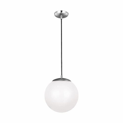 Sea Gull Leo - Hanging Globe Large LED Pendant - Satin Aluminum - 602293S-04