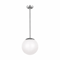 Sea Gull Leo - Hanging Globe Large LED Pendant - Satin Aluminum - 602293S-04