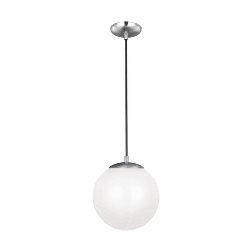 Sea Gull Leo - Hanging Globe Medium LED Pendant - Satin Aluminum - 602093S-04