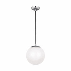 Sea Gull Leo - Hanging Globe Medium LED Pendant - Satin Aluminum - 602093S-04