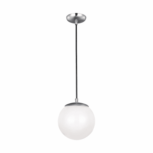 Sea Gull Leo - Hanging Globe Small LED Pendant - Satin Aluminum - 601893S-04