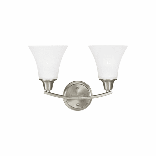Sea Gull Metcalf 2-LT Wall/Bath Light - Brushed Nickel - 4413202-962