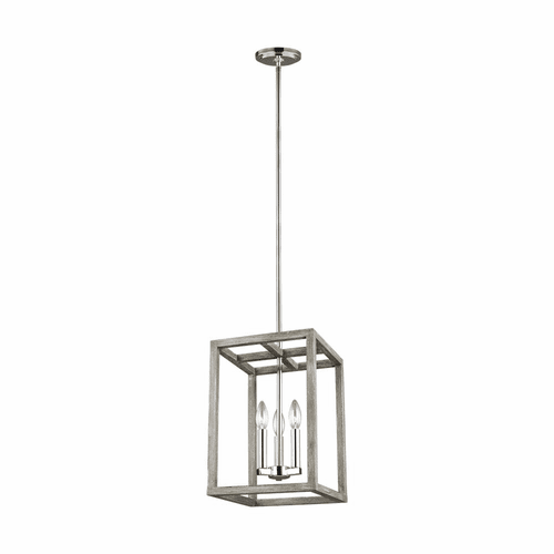 Sea Gull Moffet Street 3-LT Hall/Foyer Light - Washed Pine / Chrome - 5134503-872