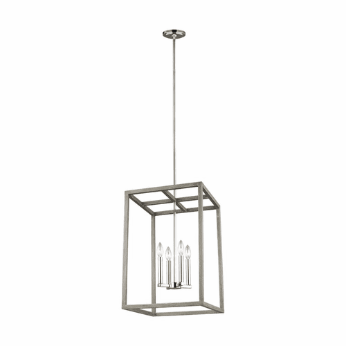 Sea Gull Moffet Street 4-LT Hall/Foyer Light - Washed Pine / Chrome - 5134504-872