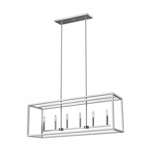 Sea Gull Moffet Street 6-LT Island Pendant - Brushed Nickel - 6634506-962