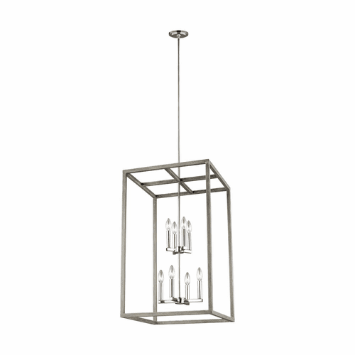 Sea Gull Moffet Street 8-LT Hall/Foyer Light - Washed Pine / Chrome - 5134508-872