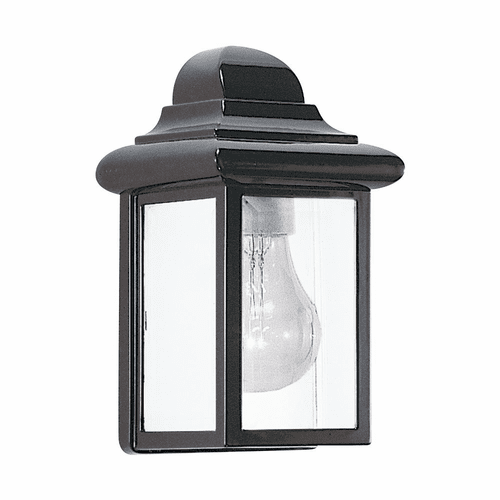 Sea Gull Mullberry Hill 1-LT Outdoor Wall Lantern - Black - 8588-12