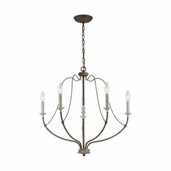 Sea Gull Nadia Five Light Chandelier - Distressed White Wood - 3000405-748