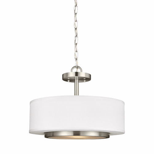Sea Gull Nance 2-LT Semi-Flush Convertible Pendant - Brushed Nickel - 7728002-962