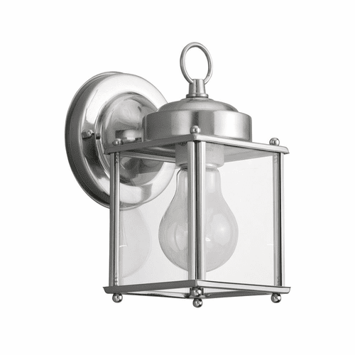 Sea Gull New Castle 1-LT Outdoor Wall Lantern - Antique Brushed Nickel - 8592-965