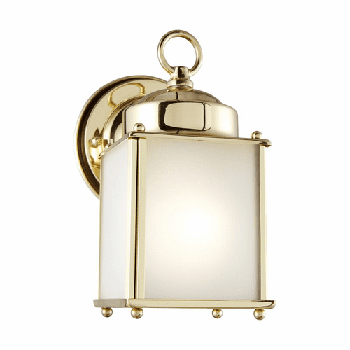 Sea Gull New Castle 1-LT Outdoor Wall Lantern - Polished Brass - 8592001EN3-02