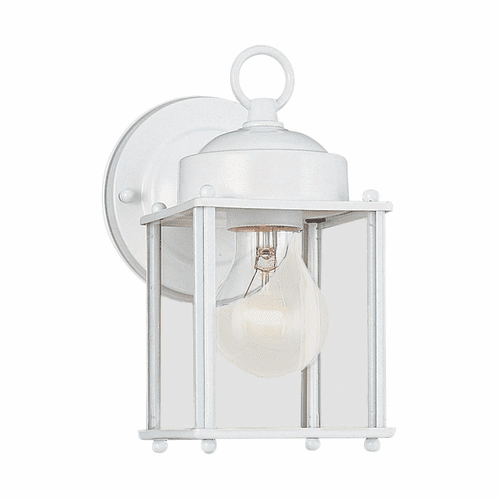Sea Gull New Castle 1-LT Outdoor Wall Lantern - White - 8592-15