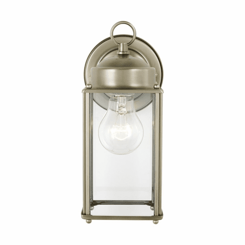 Sea Gull New Castle Large 1-LT Outdoor Wall Lantern - Nickel - 8593-965