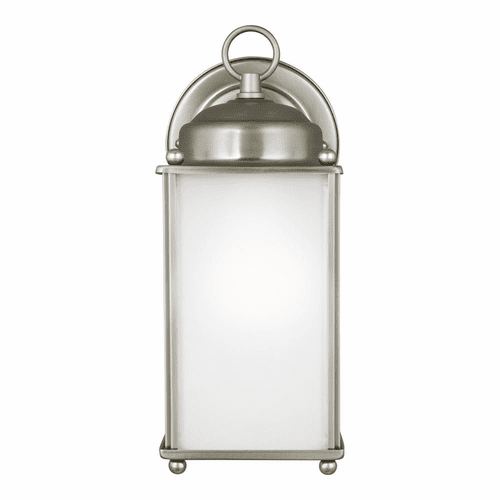 Sea Gull New Castle Large 1-LT Outdoor Wall Lantern - Nickel - 8593001-965
