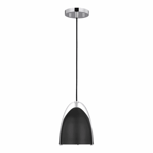 Sea Gull Norman 1-LT Mini-Pendant - Chrome/Midnight Black - 6151701-05