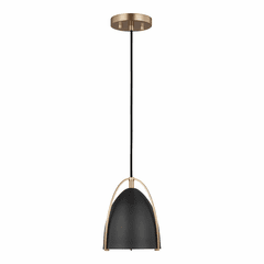 Sea Gull Norman 1-LT Mini-Pendant - Satin Brass/Midnight Black - 6151701-848
