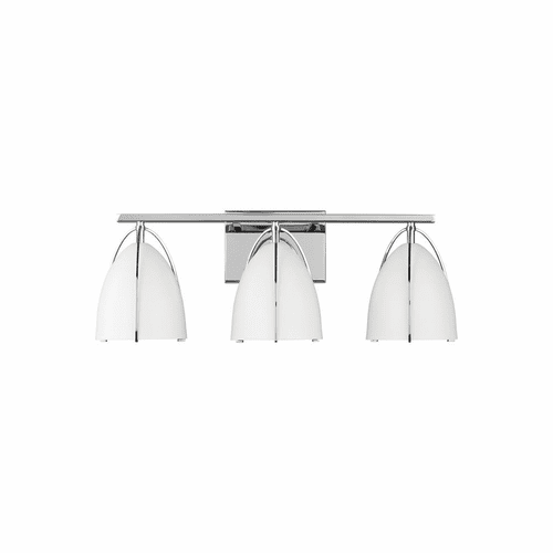 Sea Gull Norman 3-LT Bath Vanity - Chrome/Matte White - 4451803-05