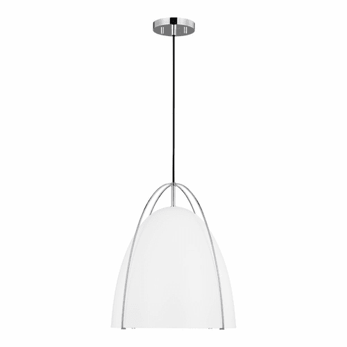 Sea Gull Norman Large 1-LT Pendant - Chrome/Matte White - 6651801-05