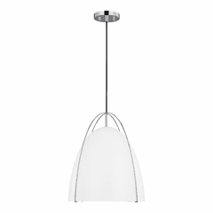 Sea Gull Norman Large 1-LT Pendant - Chrome/Matte White - 6651801-05