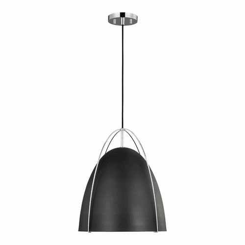 Sea Gull Norman Large 1-LT Pendant - Chrome/Midnight Black - 6651701-05